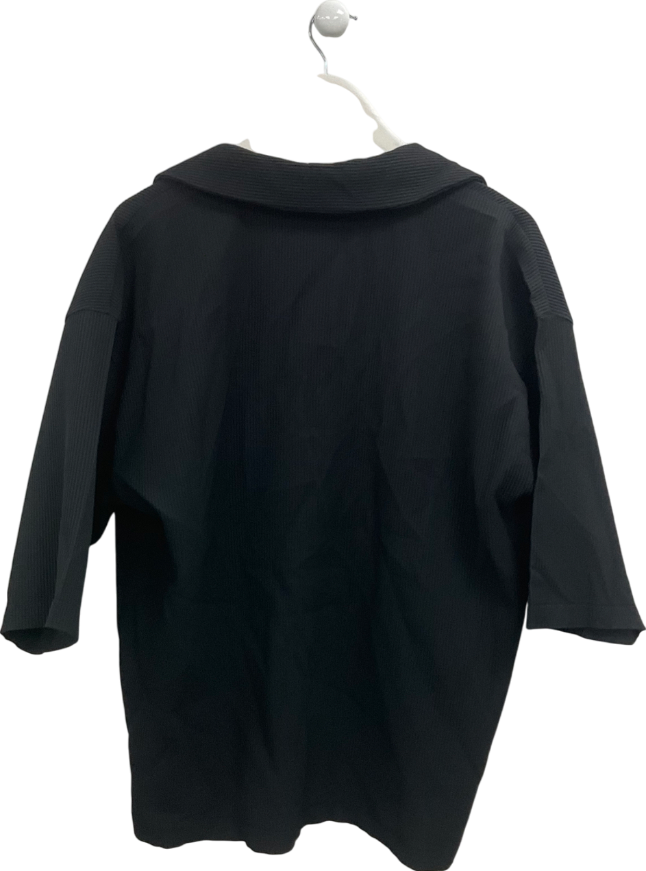 boohooMan Black Pleated Oversized Boxy Shirt UK S