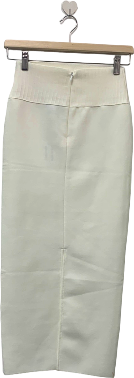 Karen Millen Cream Bandage Form Fitting Knit Midi Skirt UK XS