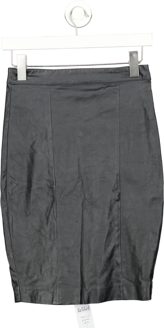 Topshop Black Leather Look Mini Skirt UK 6