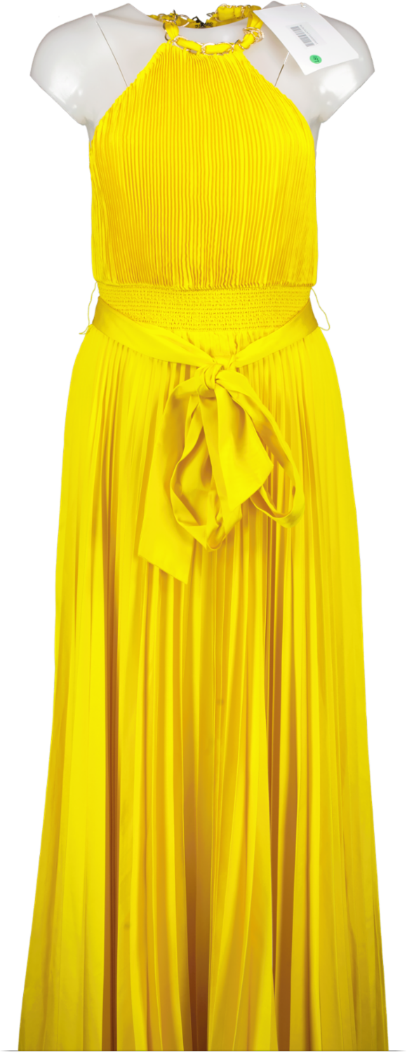 Alice + Olivia Yellow Halterneck Maxi Dress BNWT UK 10