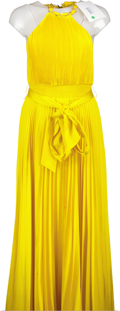 Alice + Olivia Yellow Halterneck Maxi Dress BNWT UK 10