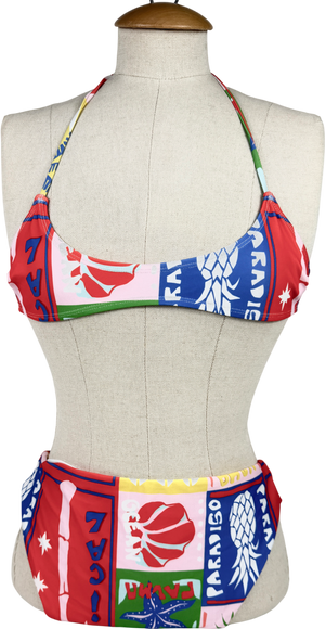 ASOS Multicoloured Trinny Scoop Bikini Paridiso Print UK 10