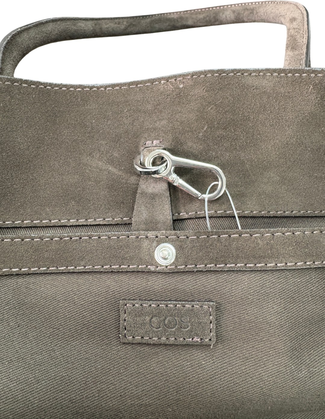 cos Brown Suede leather large Studio Bowling Bag