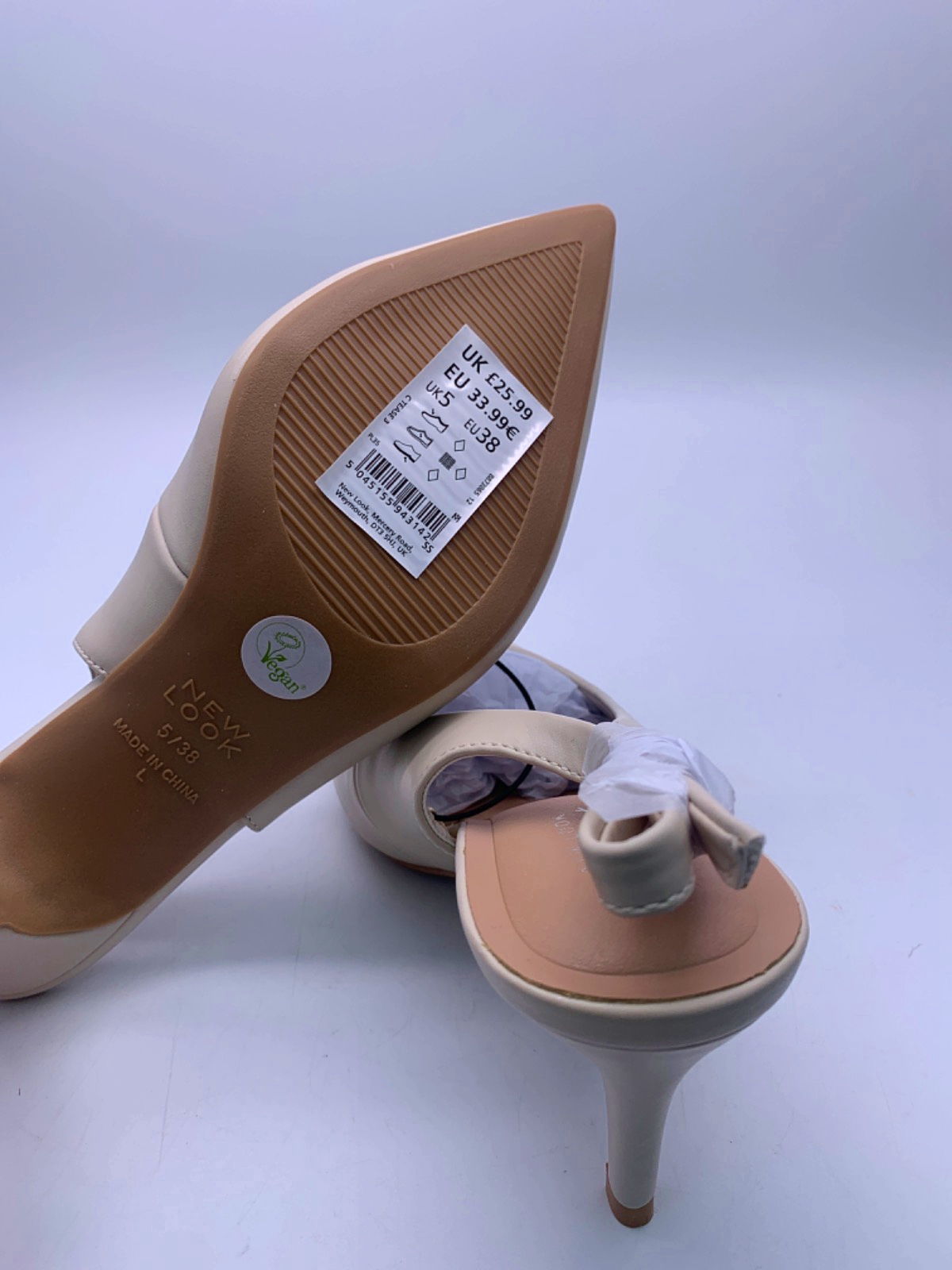 New Look Cream Slingback Stiletto Heels UK 5