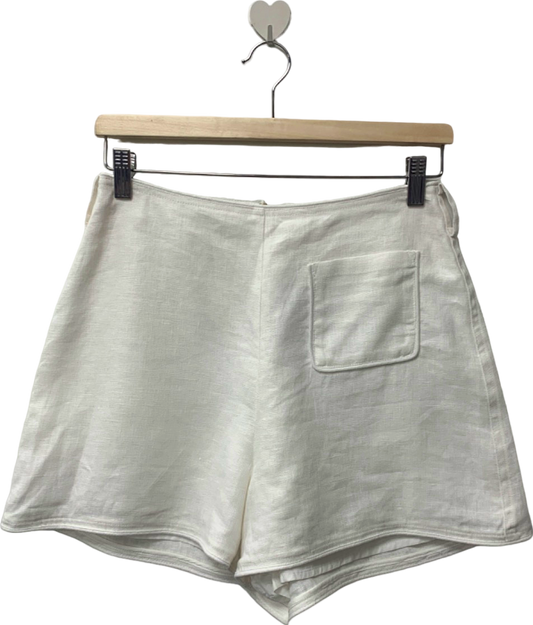 Sancia White Linen Shorts Small