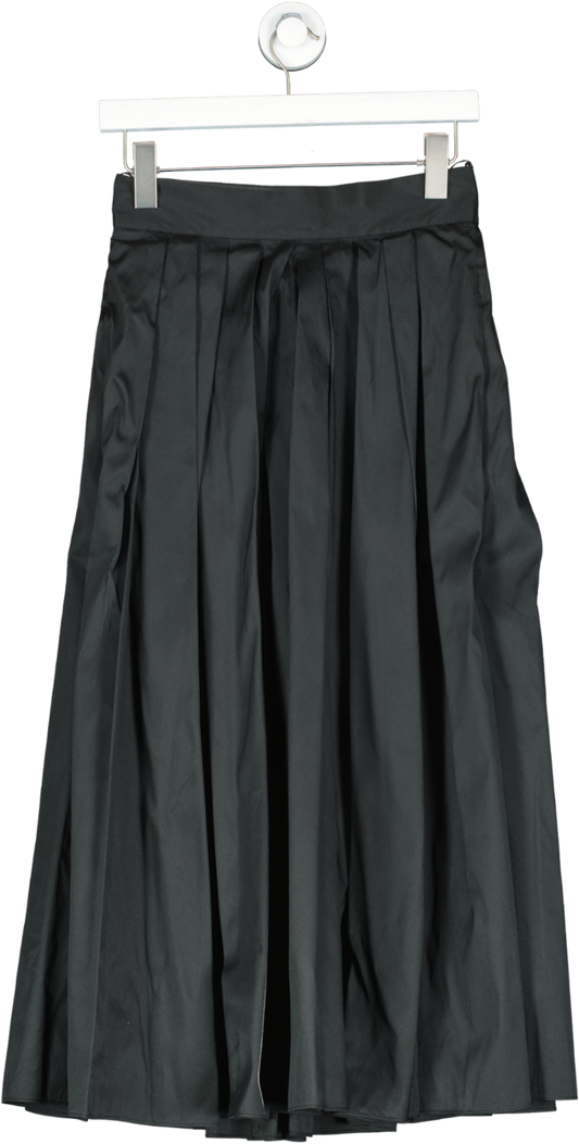Monsoon Black Tully Pleated Midi Skirt UK 8