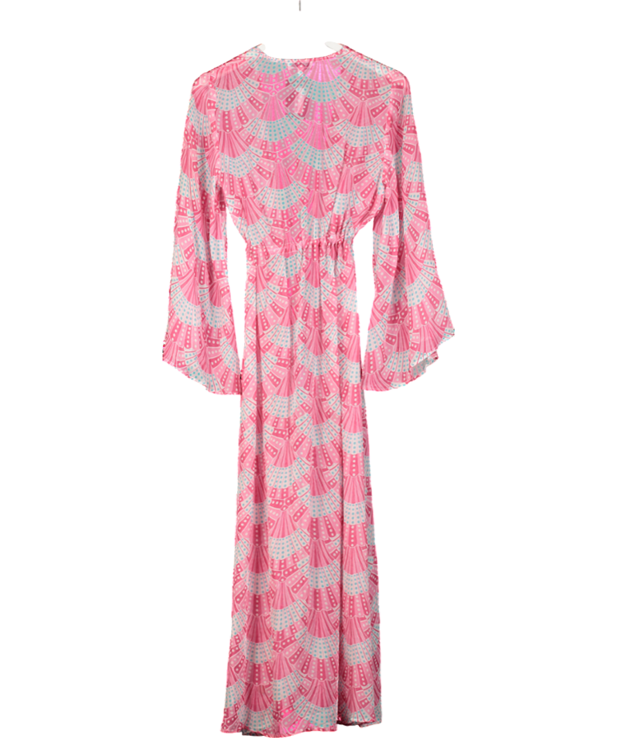 paolita X Millie Mackintosh Pink Shell Print Marisa Silk Kimono UK M
