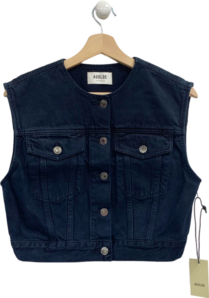 Agolde Smudge Denim Vest UK M