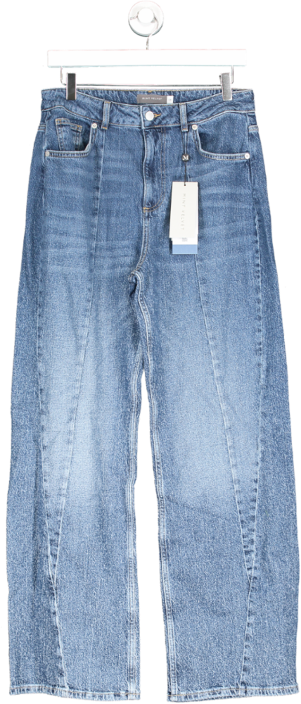 Mint Velvet Blue Mid Indigo Wide Leg Jeans UK 12