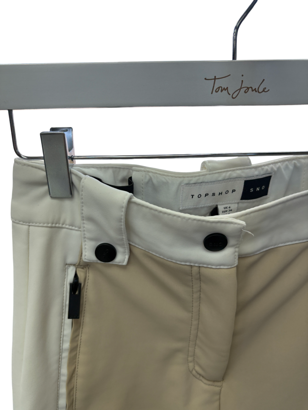 Topshop Beige Aldrin Stretch Woven Ski Trousers UK 6