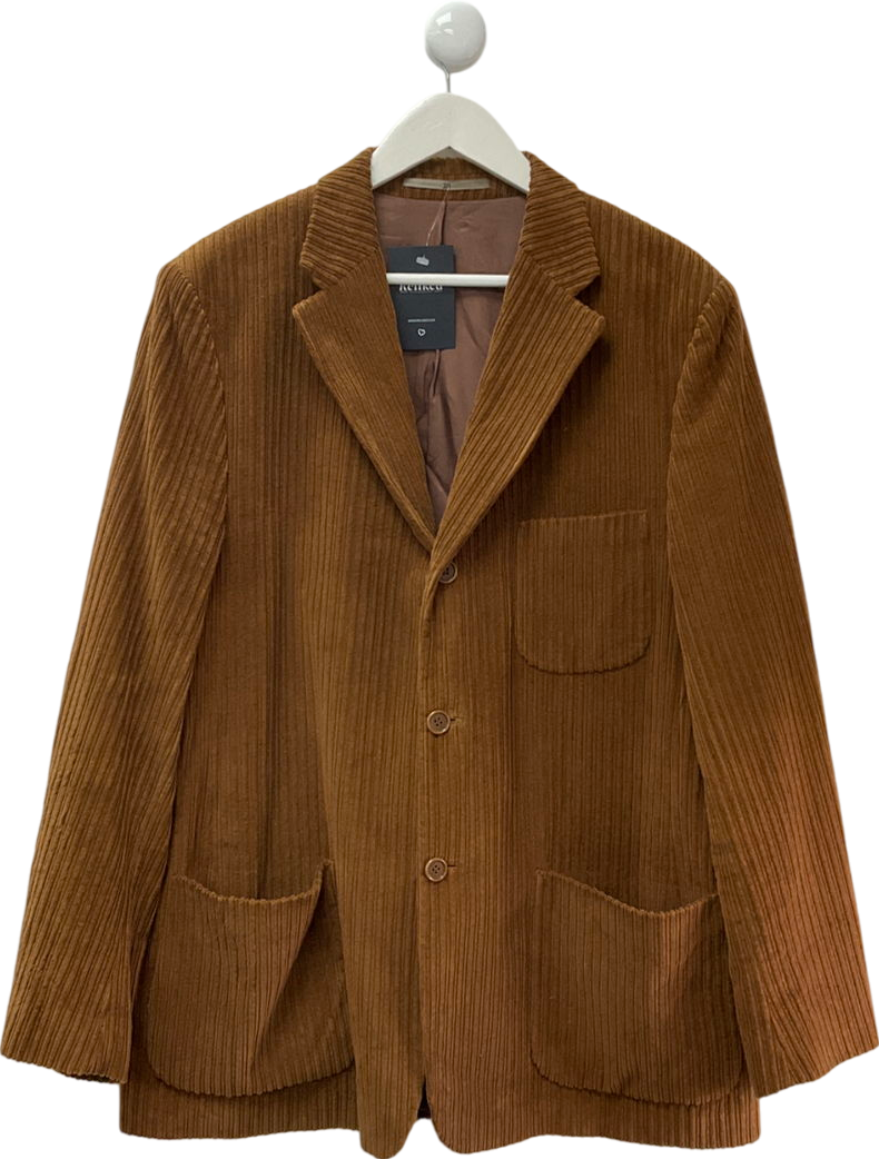 trenders Brown Oversized Corduroy Blazer UK 42" CHEST
