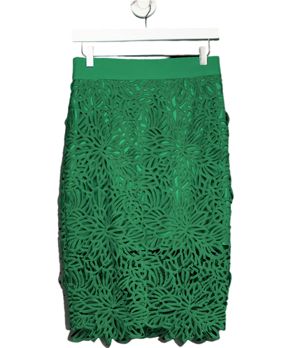 Milly New York Green Floral guipure Lace Midi Skirt UK 8