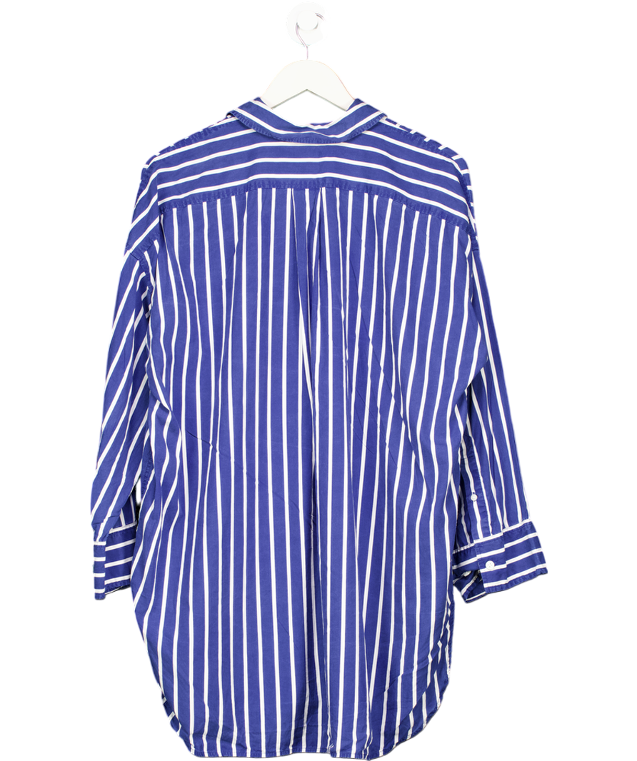 Arket Blue Oversized Tailored Stripe Shirt UK 10