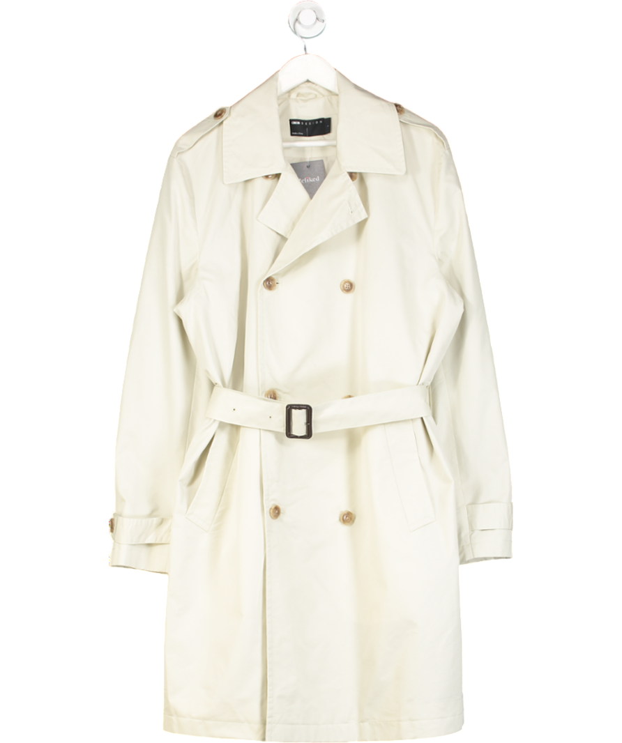 ASOS Beige Belted  Double Breasted Trench Coat UK L