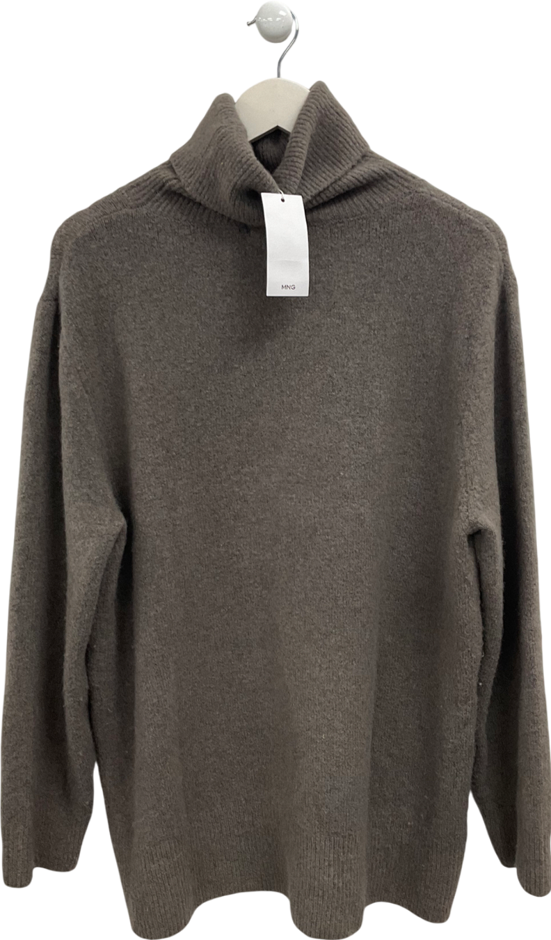 MANGO Brown Turtleneck Knit Sweater UK M