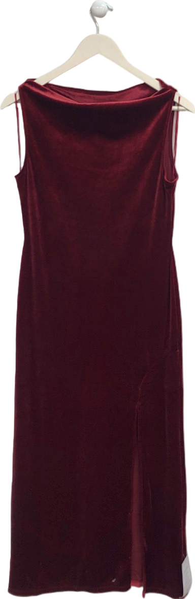 Nobody's Child Red Jersey Velvet Camille Midi Dress UK 10