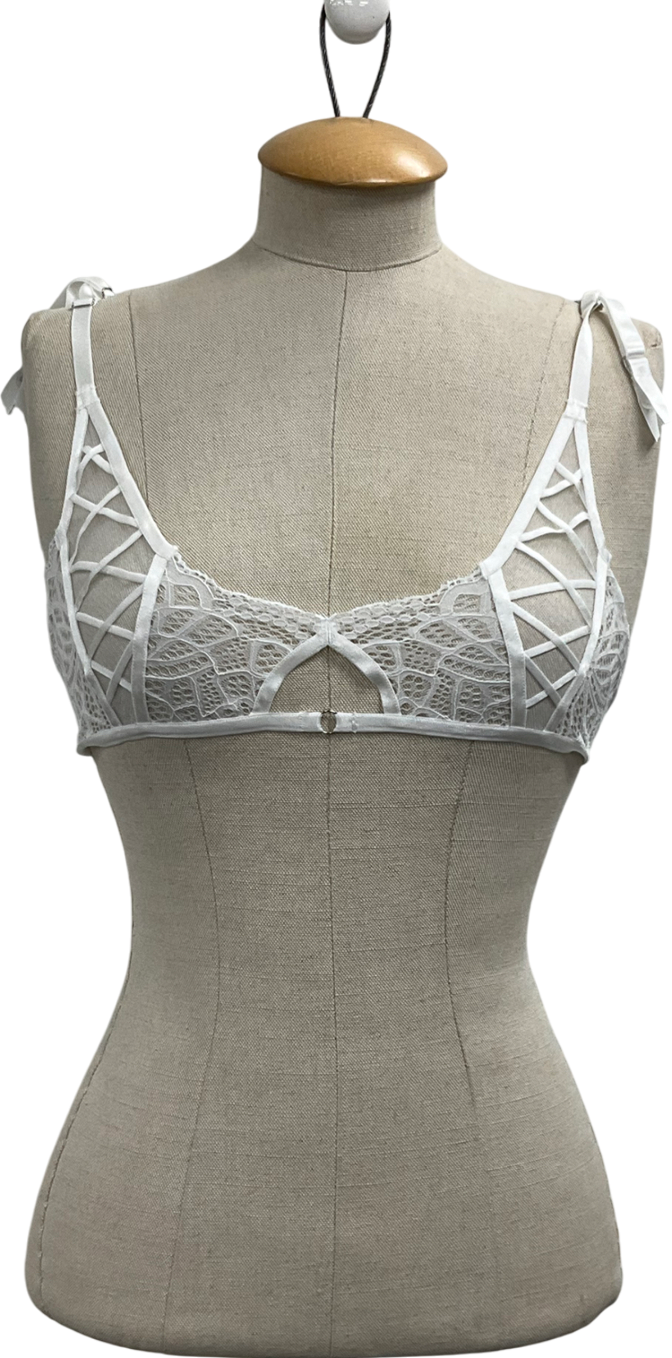 Ann Summers White Sexy Lace Plunge Bra UK 8