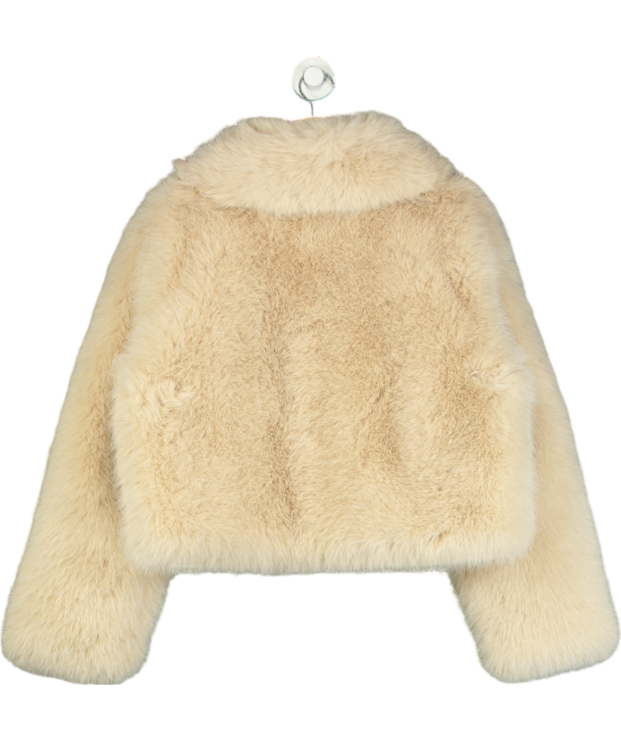 twenty fall Beige Amara Premium Faux Fur Bomber UK S