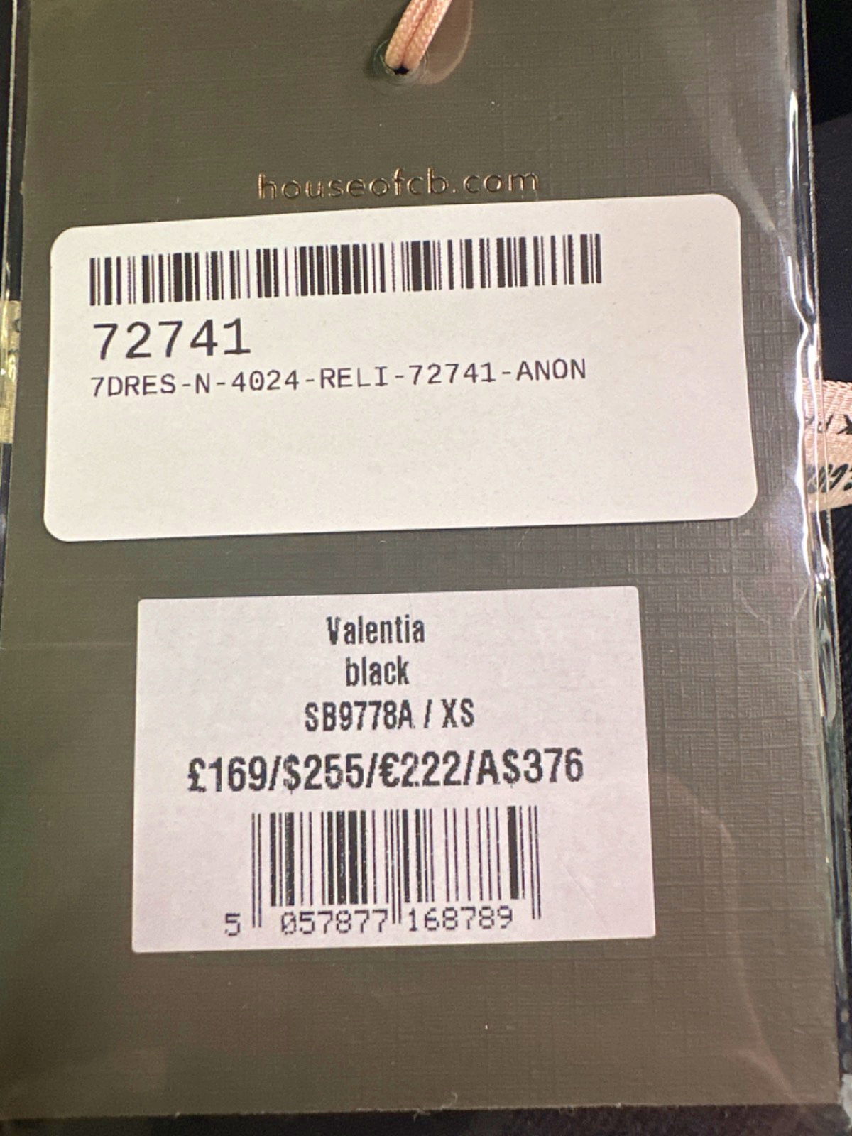 House of CB Black Valentia plunge-neck stretch-cotton mini dress UK XS