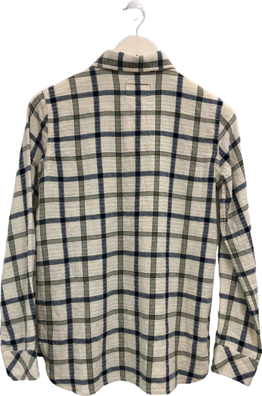 Current Elliot Beige/Blue Plaid Flannel Shirt