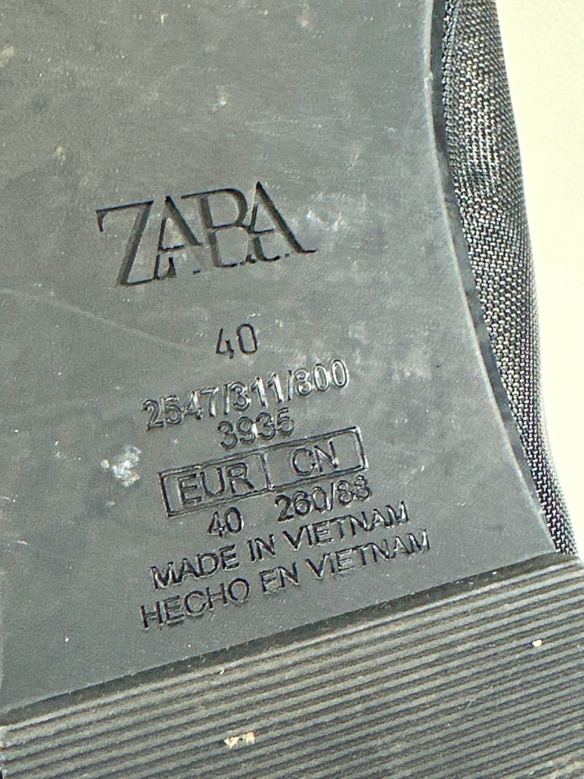 Zara Black Mesh Pointed Flats UK 7 EU 40