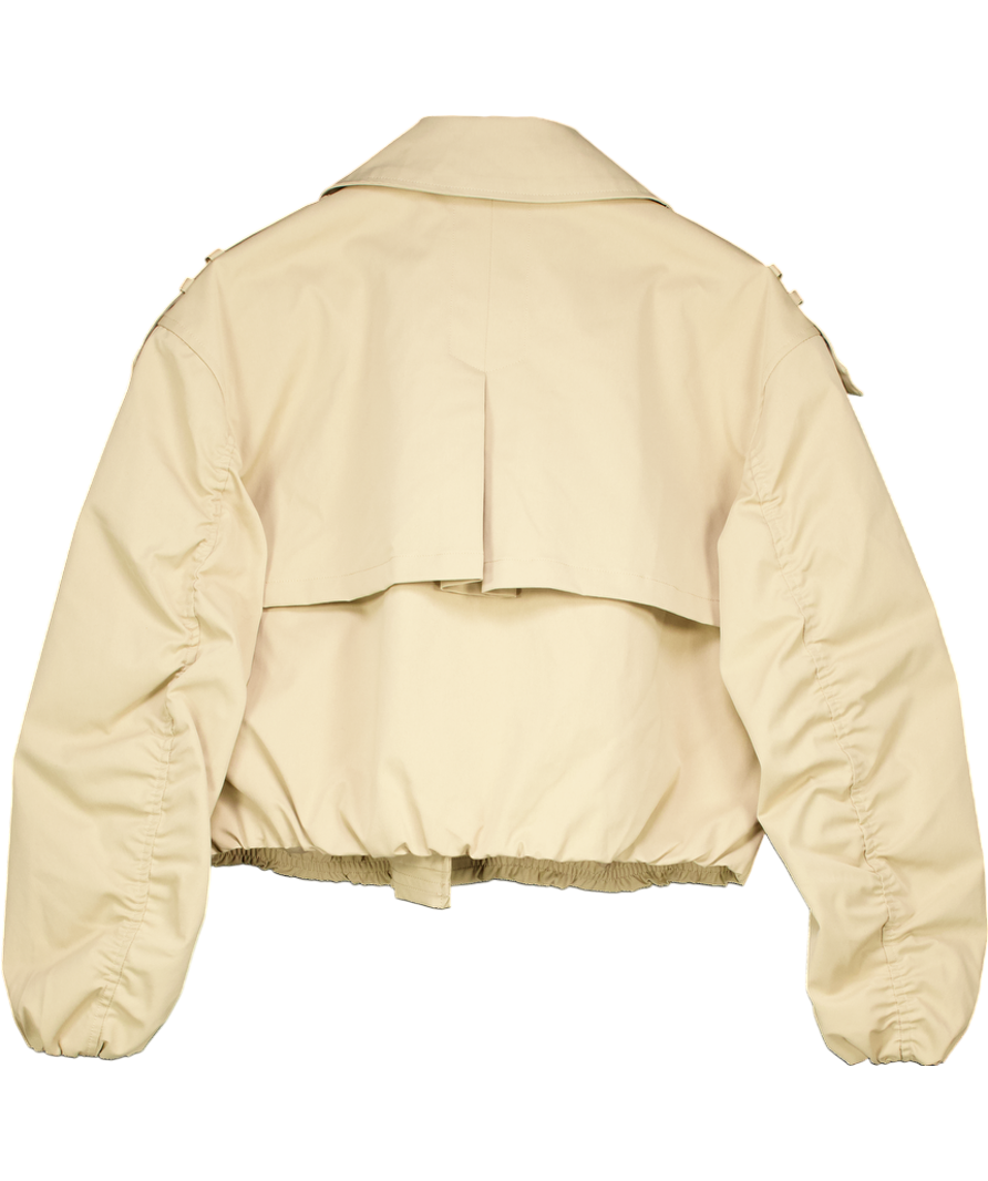 River Island Beige Short Bubble Hem Trench Coat UK 6