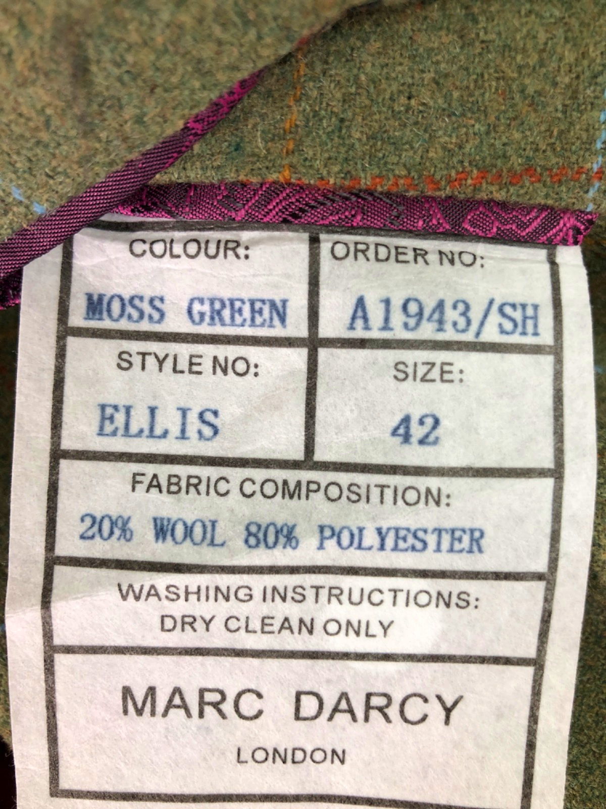 Marc Darcy Moss Green Ellis Blazer UK 42