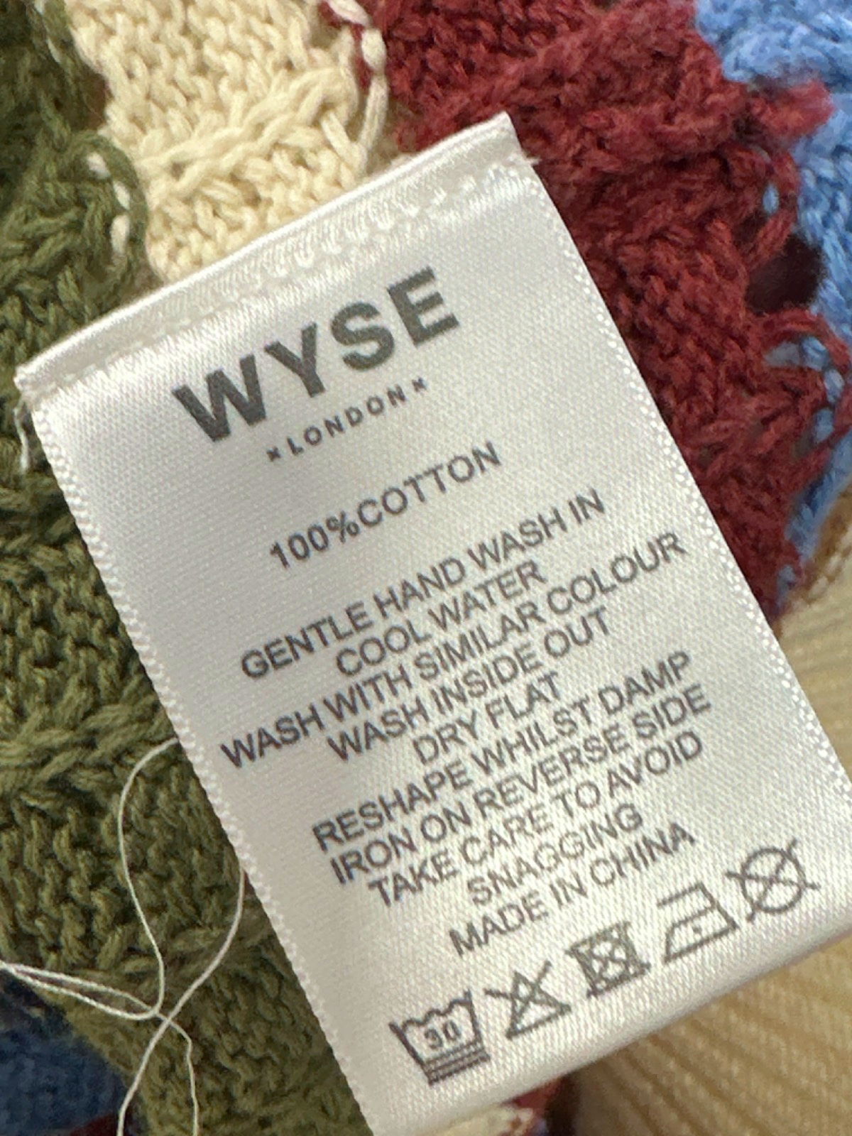 WYSE LONDON Multi Asa Textured Stripe Tank UK S