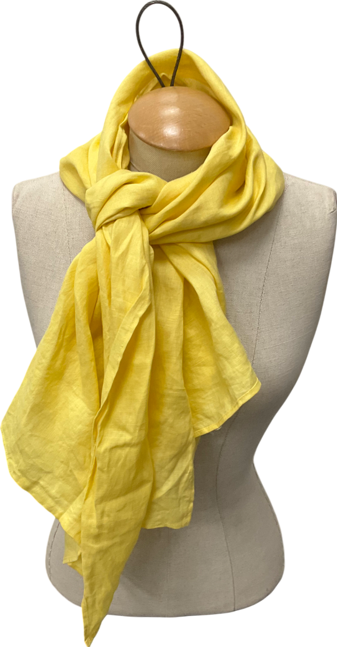 aexae Yellow Linen Blend Scarf One Size