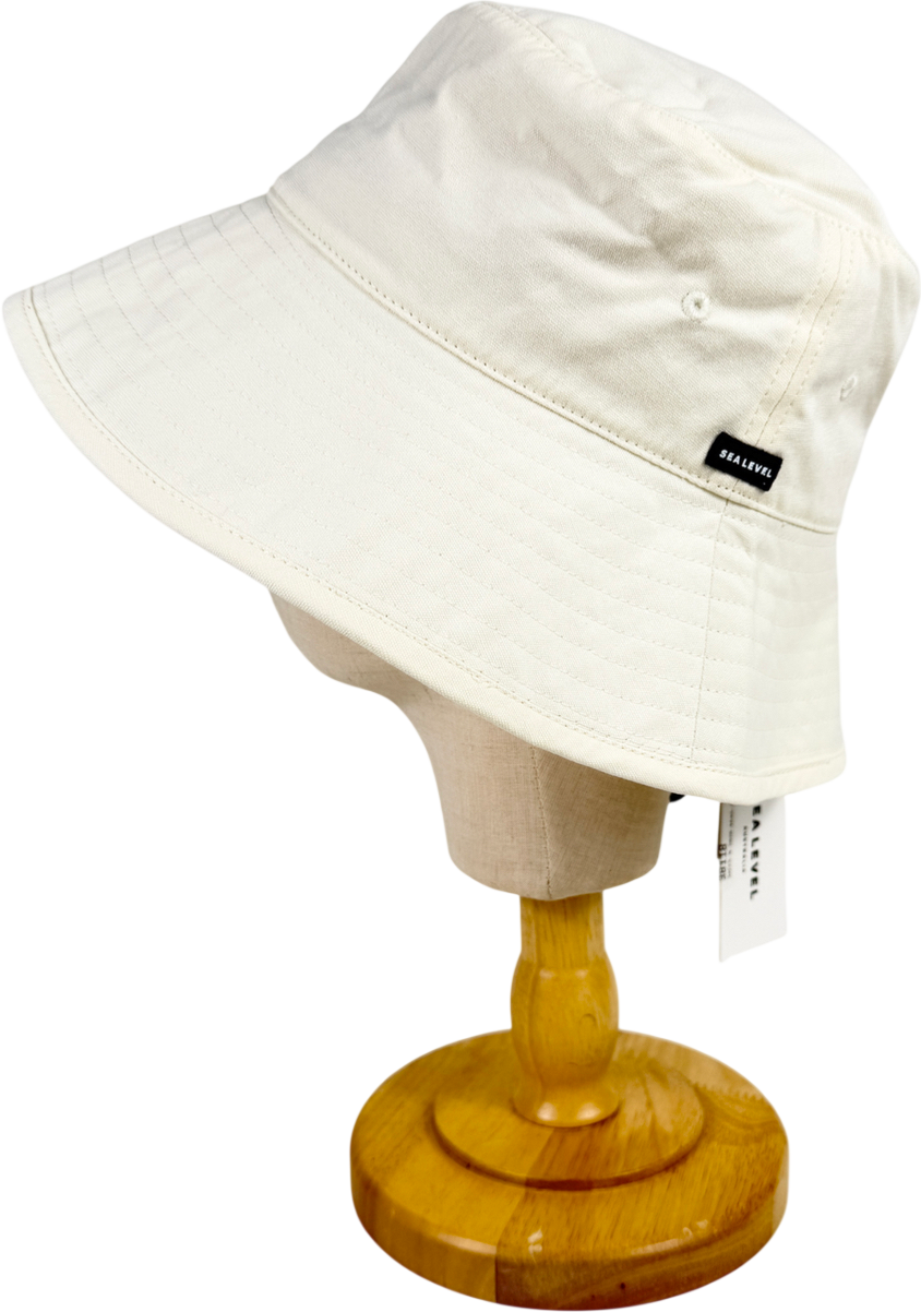 Sea level Cream Canvas Bucket Beach Hat One Size