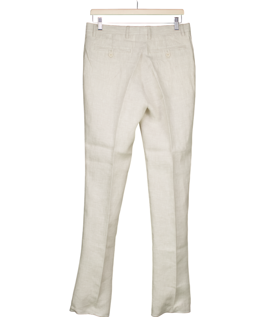 Etro Milano Beige 100% Linen Trousers It46 UK S