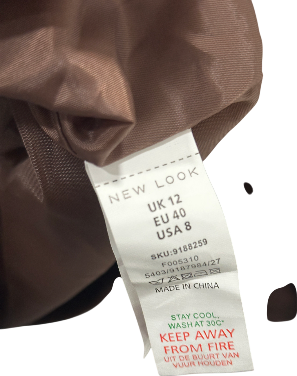 New Look Brown Faux Suede Button Up Jacket UK 12