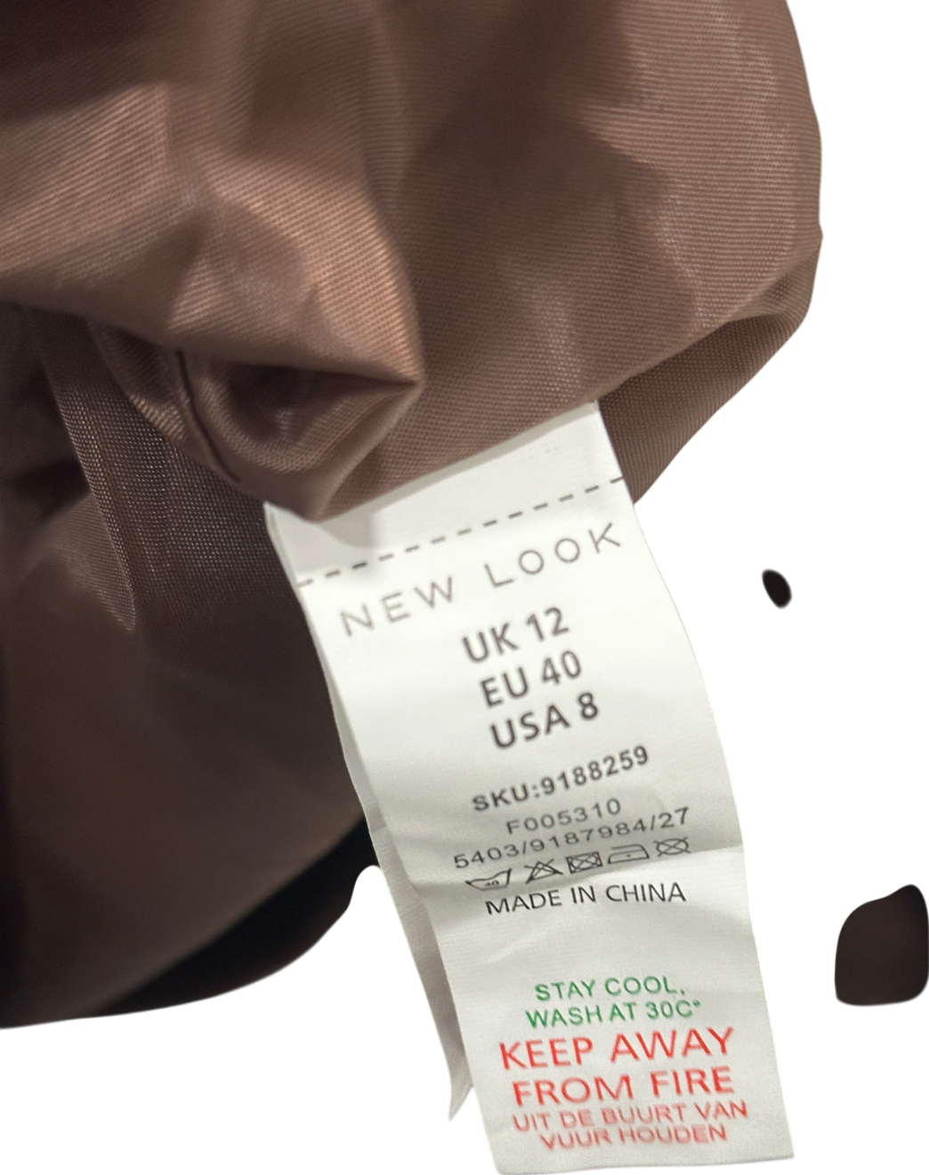 New Look Brown Faux Suede Button Up Jacket UK 12