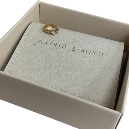 Astrid & Miyu Square Crystal Single Hoop In Gold One Size