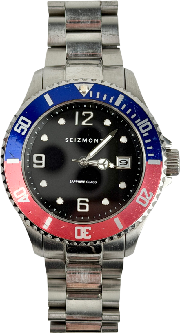 Seizmont Metallic Stainless Steel Bicolour Bezel Watch One Size