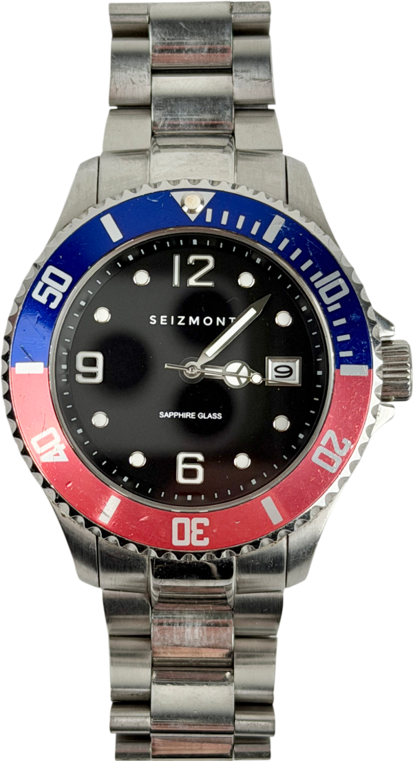 Seizmont Metallic Stainless Steel Bicolour Bezel Watch One Size