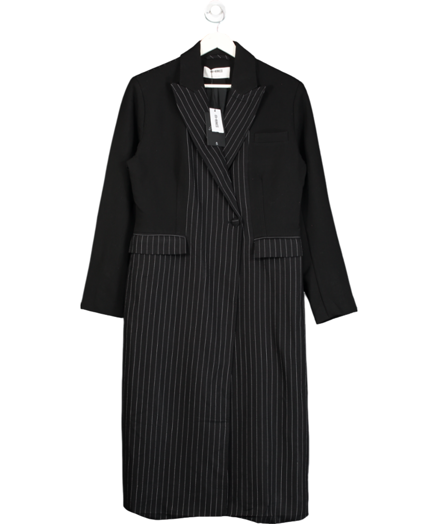 4th & Reckless Black Libby Pinstripe Coat UK 14