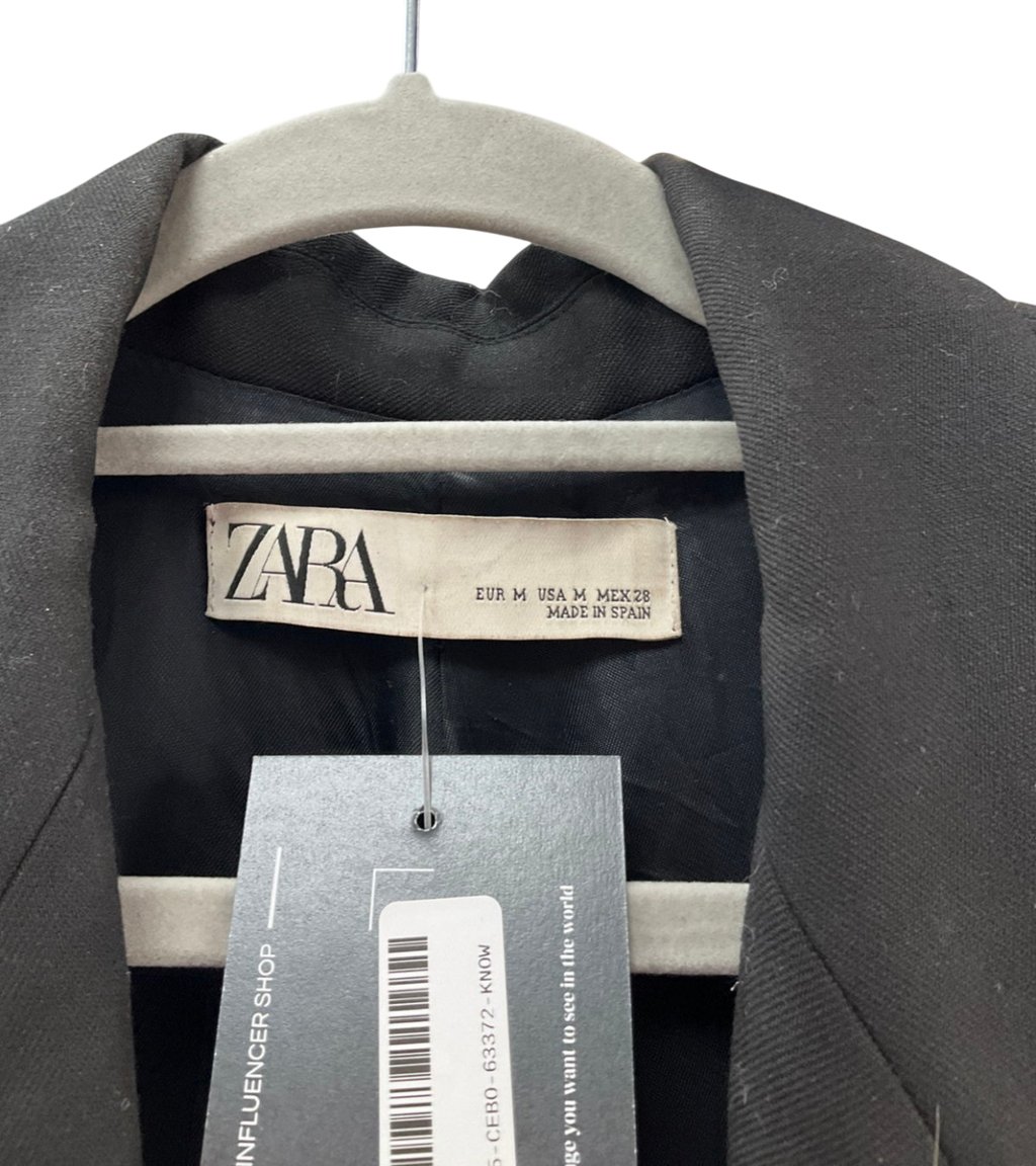 ZARA Black Flowing Suit Blazer UK M