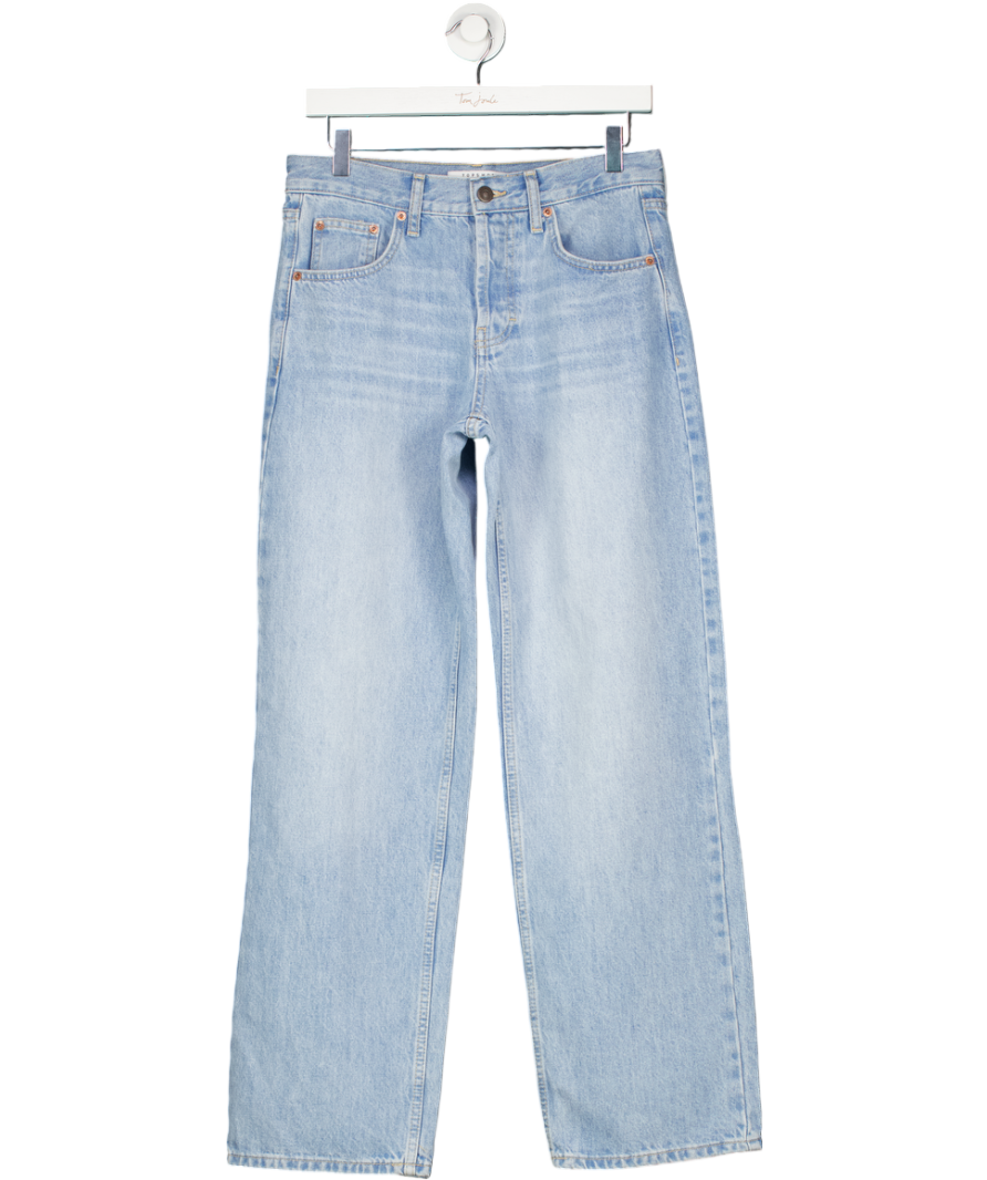Topshop Light Blue Ember Low-rise Wide-leg Jeans L32 W28