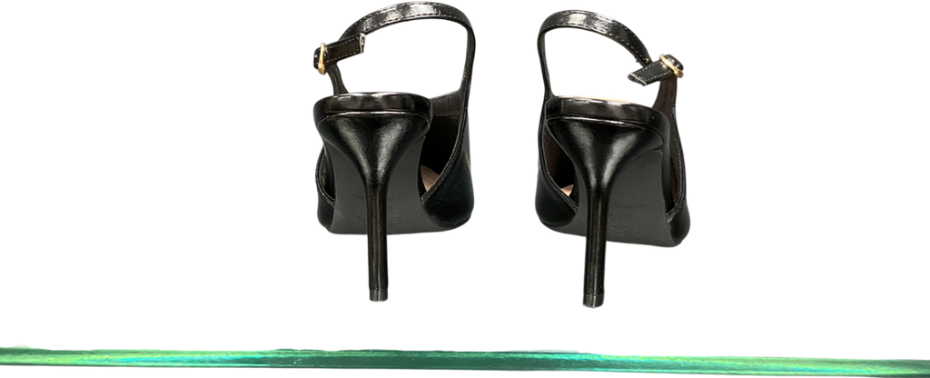 New Look Black High Vamp Faux Leather Slingback Heels UK 5 EU 38 👠