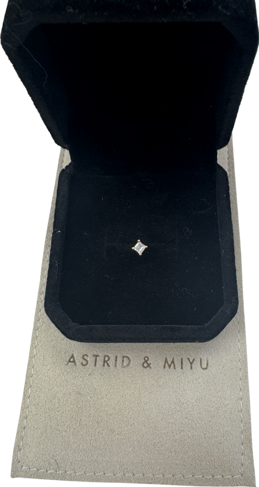 Astrid & Miyu Yellow 18k Gold Plated Silver Crystal Piercing Stud