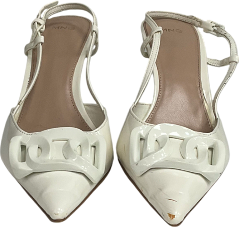 MANGO White Sling Back Heel Shoes UK 6 EU 39 👠