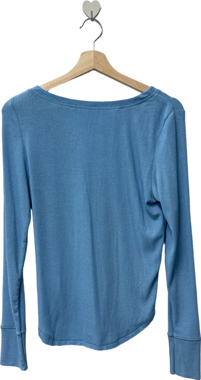 Out from Under Blue Long Sleeve Henley UK L