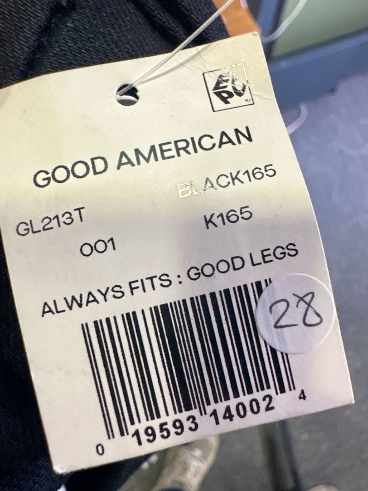 Good American Black Always Fits Good Legs Jeans UK W28