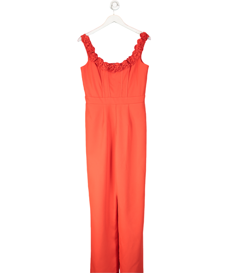 Coast Red Rosette Trim Jumpsuit UK 12