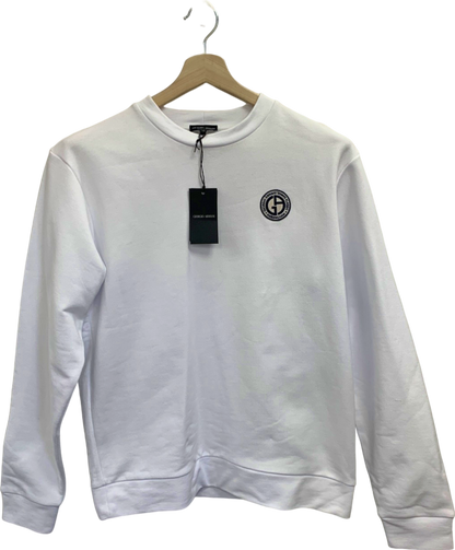 Giorgio Armani White Tennis Classic Sweatshirt UK XS