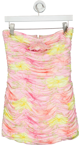 loveshackfancy Pink Nerra Mini Ruched Dress UK 8