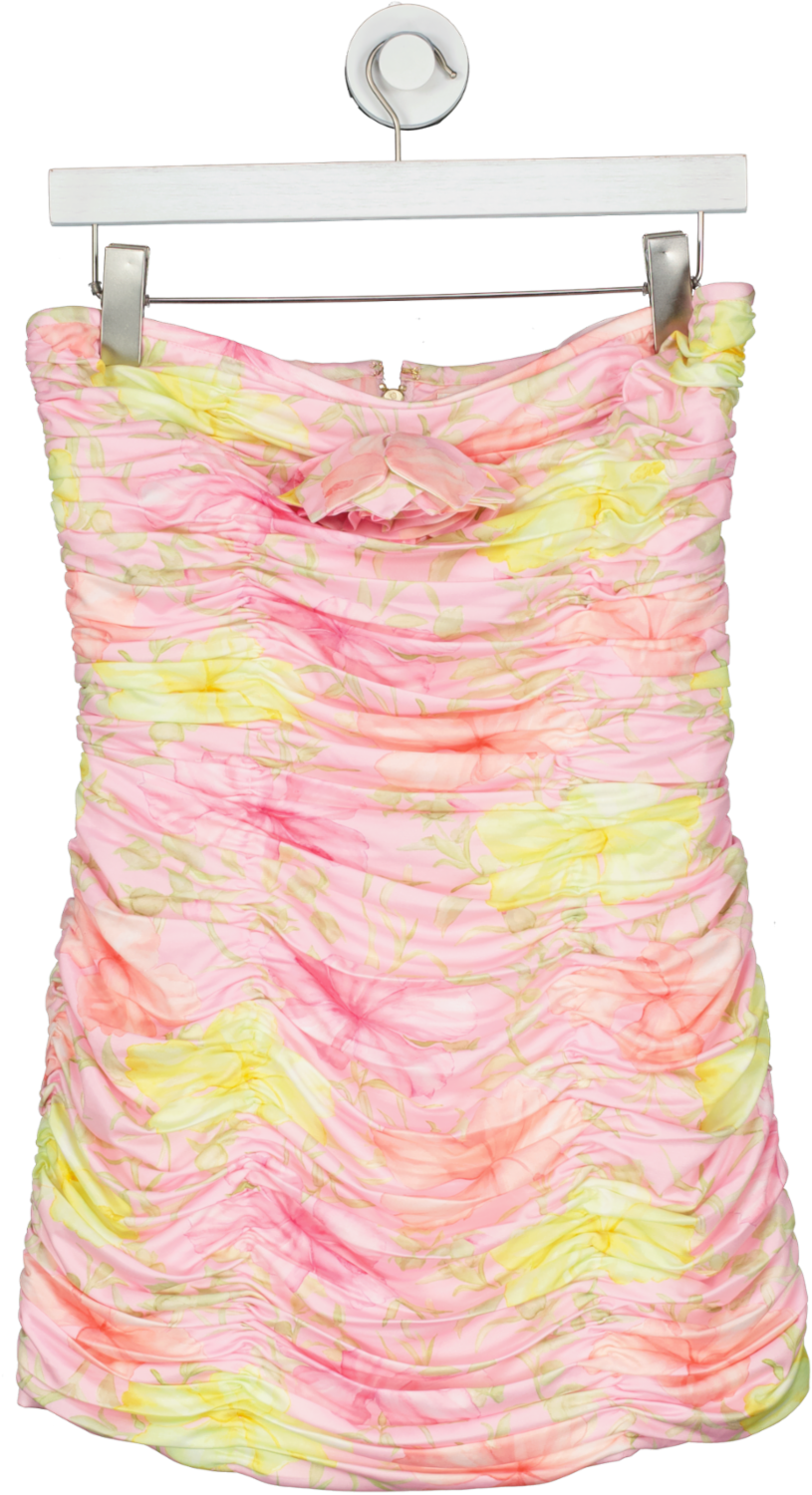 loveshackfancy Pink Nerra Mini Ruched Dress UK 8