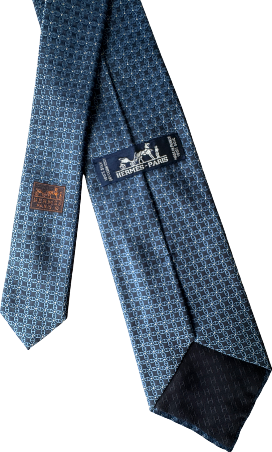 Hermès Blue Chain D'ancre 100% Silk Neck Tie759048T