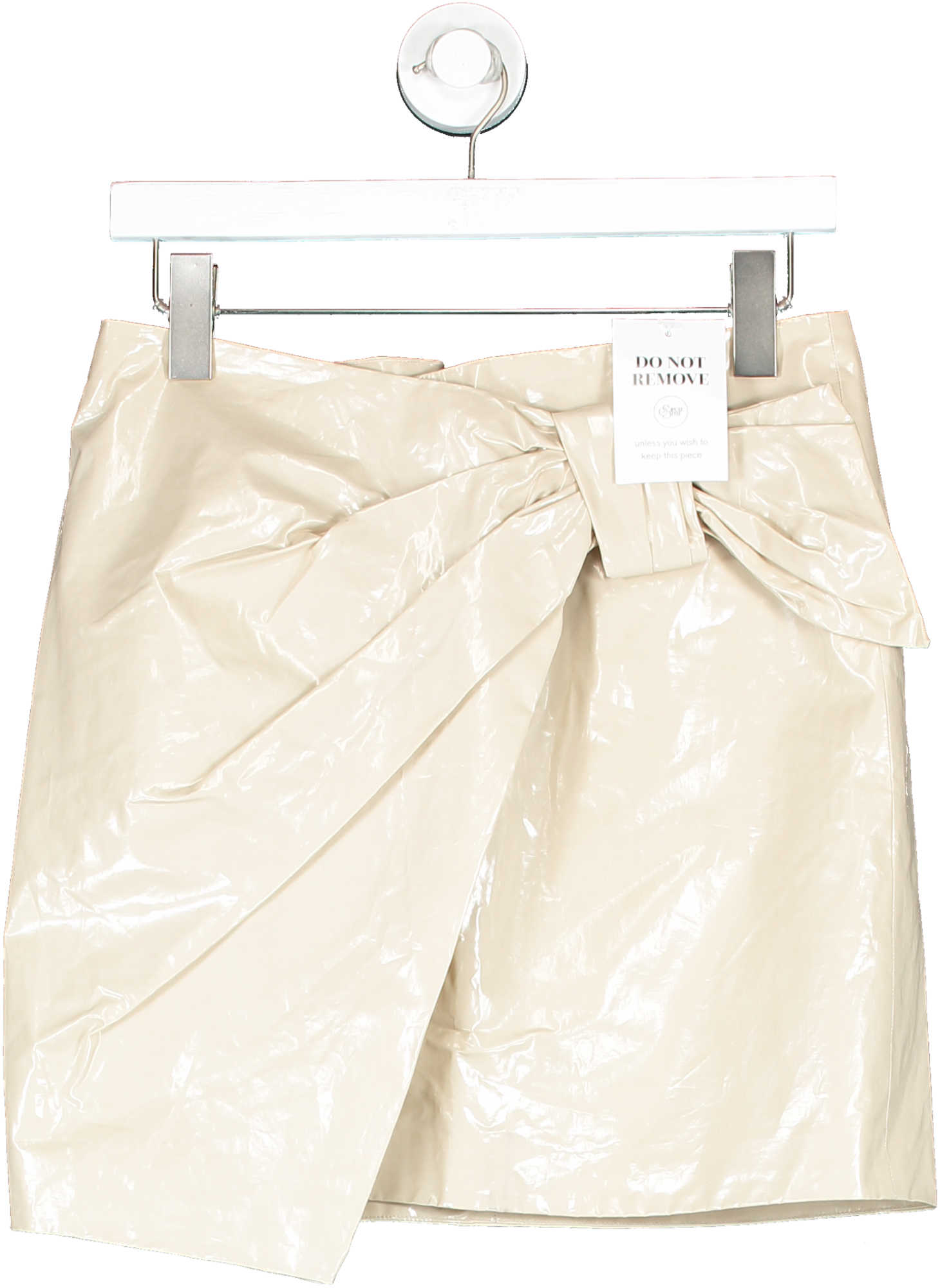 Isabel Marant Cream Leather Look Mini Skirt With Knot Detail UK M